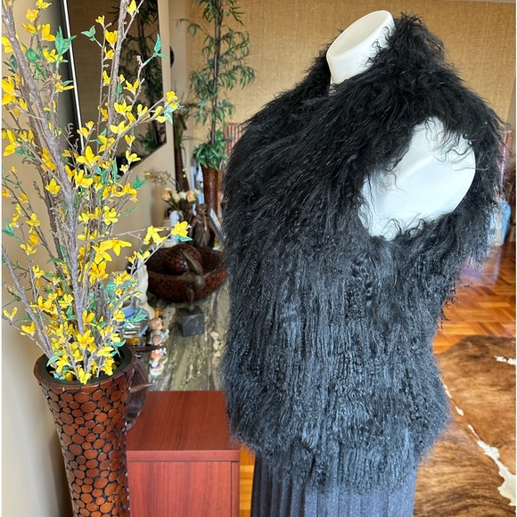 SOLDNew MICHAEL Michael KORS 100% Real Mongolian Shaggy Curly Lamb fur VEST .s S - Picture 8 of 13